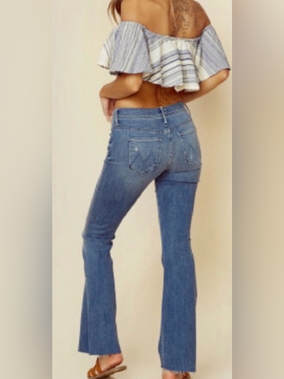 NWT MOTHER The Weekender Fray Jeans Graffiti Girl Wash 30 - Picture 3 of 16